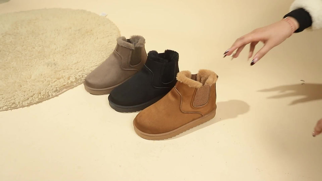 Damen Boots braun mit Warmfutter und Gummizug - 3 - Atelier-Zofia