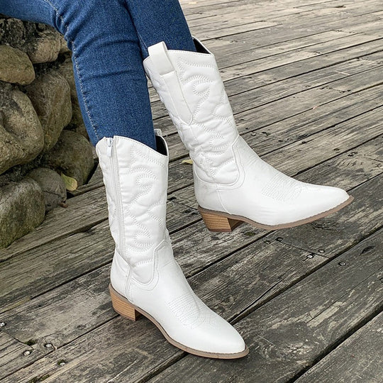 Stiefel Damen rosa figurbetont mit seitlichem Reißverschluss - 6 - Atelier-Zofia