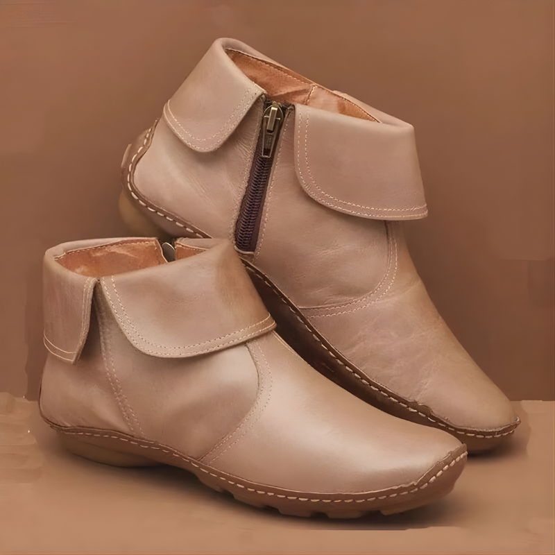 Boots Damen rot mit Reißverschluss und weichem Schnitt - 2 - Atelier-Zofia
