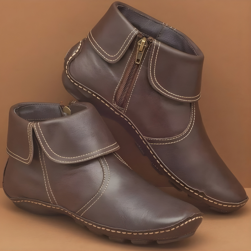 Boots Damen rot mit Reißverschluss und weichem Schnitt - 3 - Atelier-Zofia