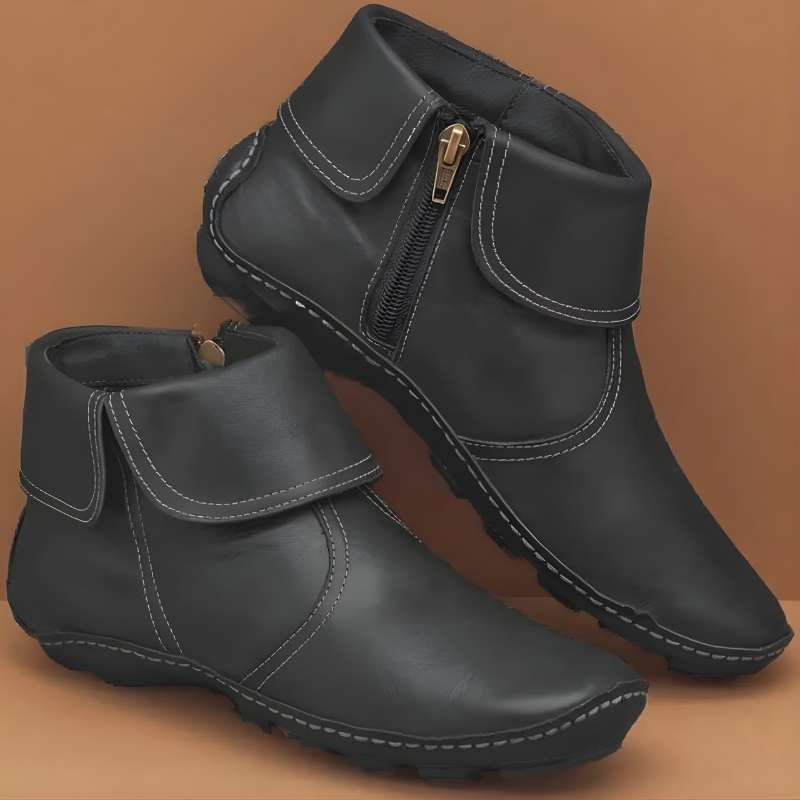 Boots Damen rot mit Reißverschluss und weichem Schnitt - 4 - Atelier-Zofia
