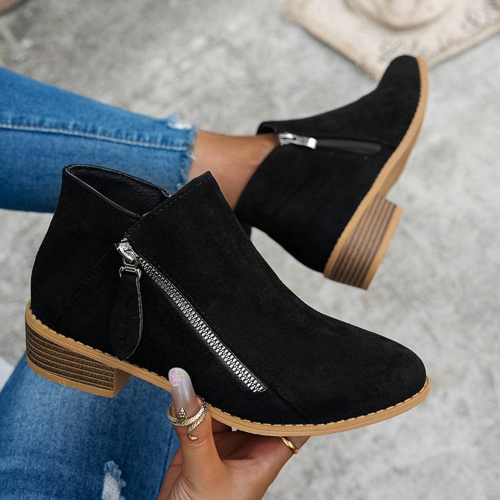 Damen Boots beige figurbetont mit seitlichem Reißverschluss - 6 - Atelier-Zofia