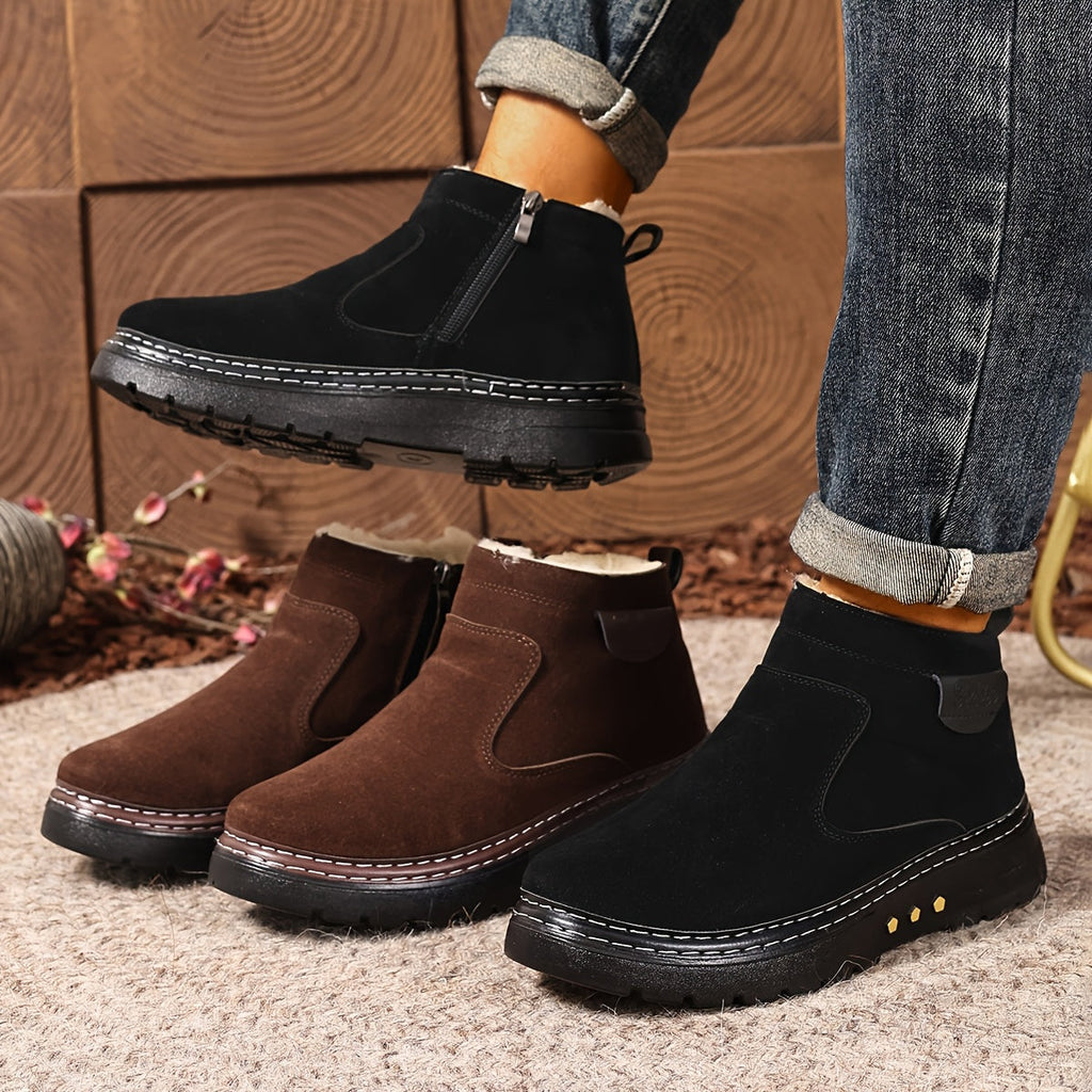 Stiefeletten Damen schwarz figurbetont mit Reißverschluss und warmem Innenfutter - 7 - Atelier-Zofia
