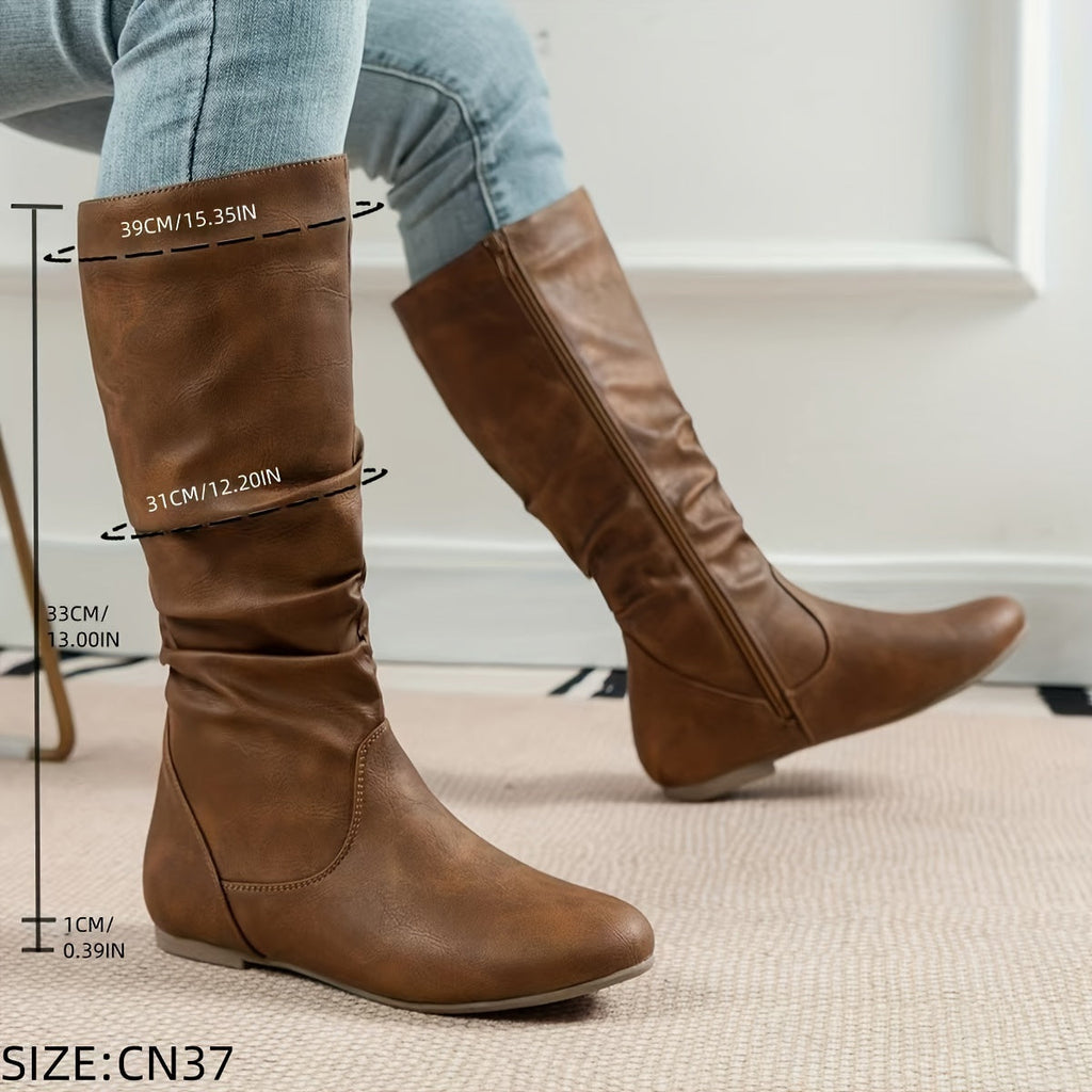 Stiefel Damen schwarz figurbetont mit Reißverschluss - 3 - Atelier-Zofia