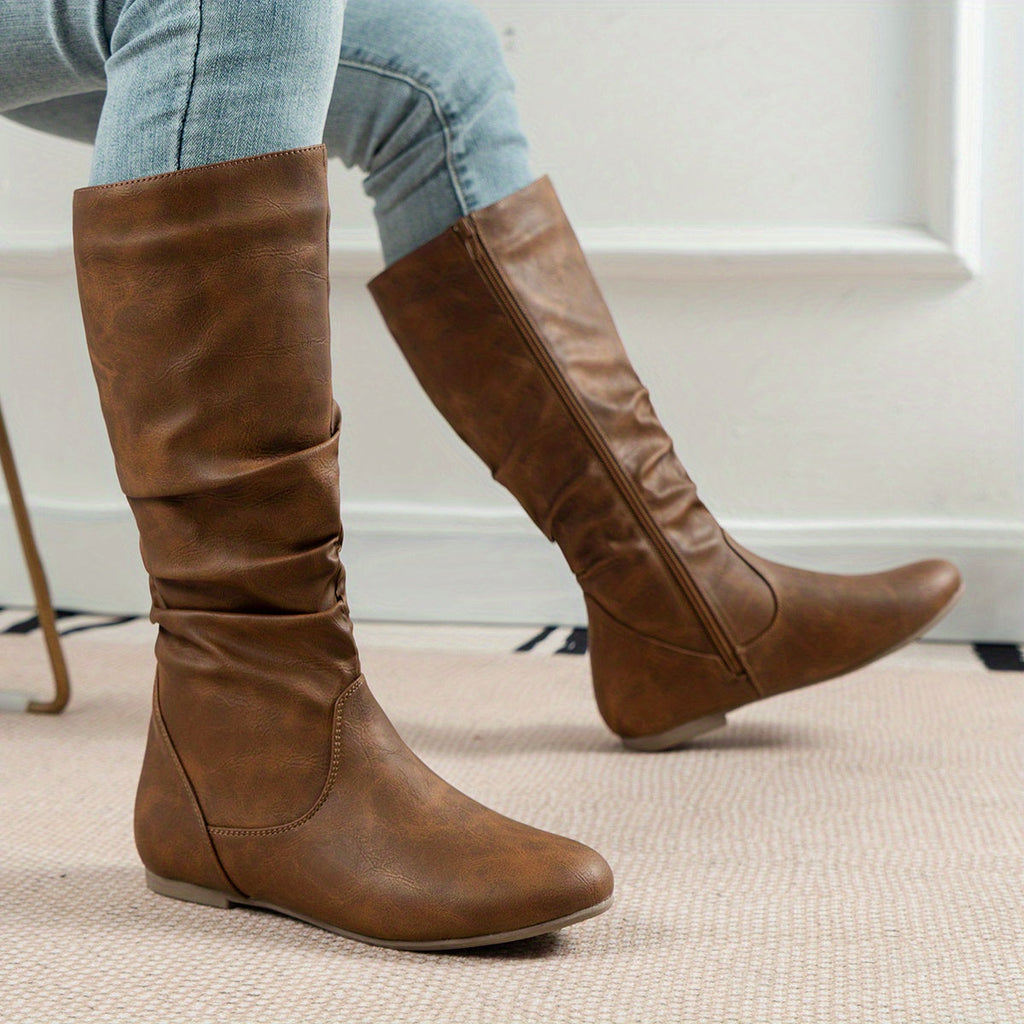Stiefel Damen schwarz figurbetont mit Reißverschluss - 4 - Atelier-Zofia