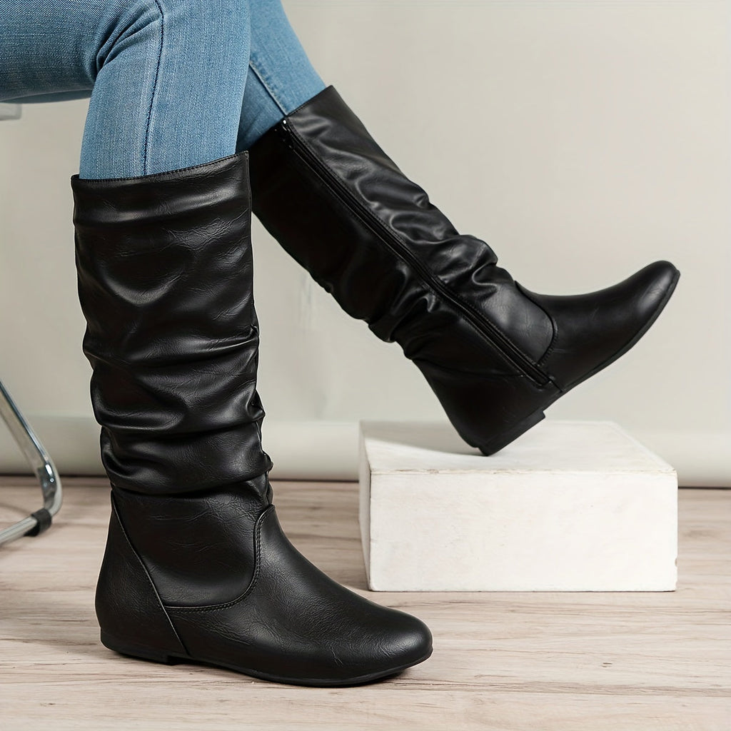 Stiefel Damen schwarz figurbetont mit Reißverschluss - 5 - Atelier-Zofia