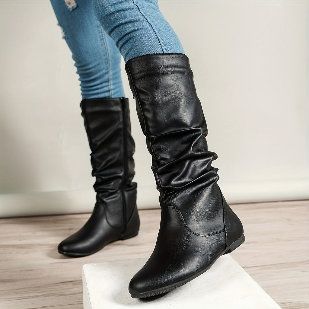 Stiefel Damen schwarz figurbetont mit Reißverschluss - 6 - Atelier-Zofia
