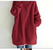Hoodie Damen schwarz Oversized mit Kapuze und Reißverschluss - 6 - Atelier-Zofia