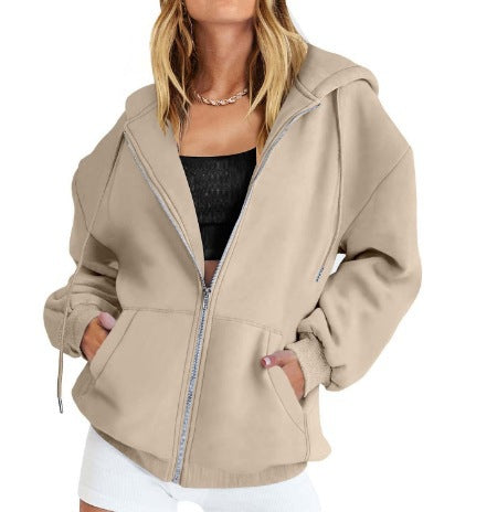 Hoodie Damen lila lässig mit Reißverschluss und Kapuze - 5 - Atelier-Zofia