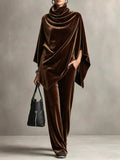 Outfit Damen braun weit geschnitten mit Rollkragen - 1 - Atelier-Zofia