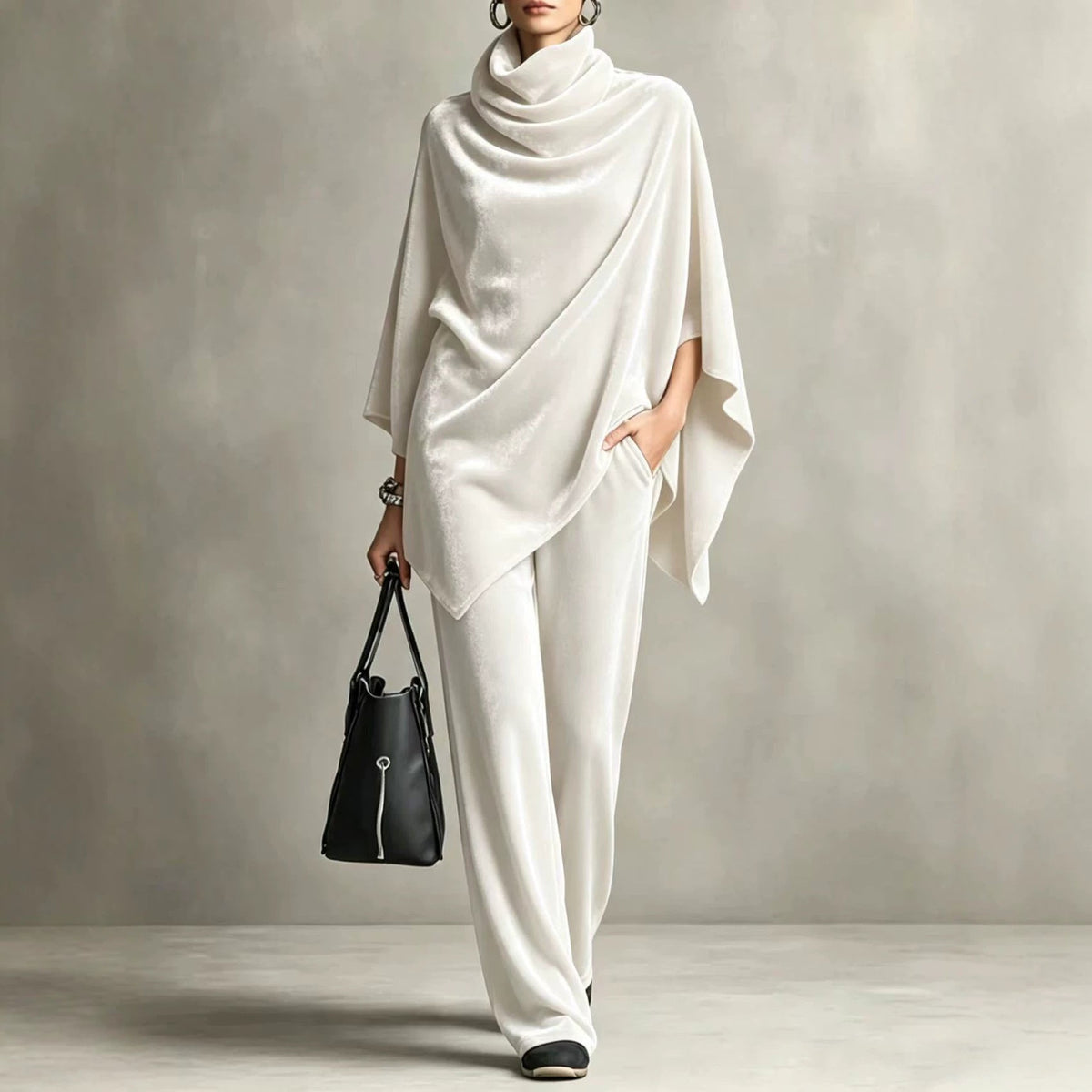 Outfit Damen braun weit geschnitten mit Rollkragen - 2 - Atelier-Zofia