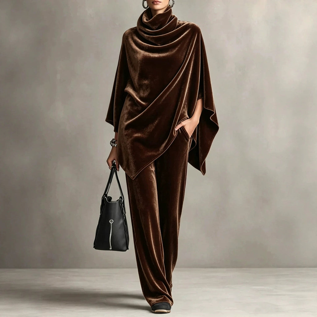 Outfit Damen braun weit geschnitten mit Rollkragen - 3 - Atelier-Zofia