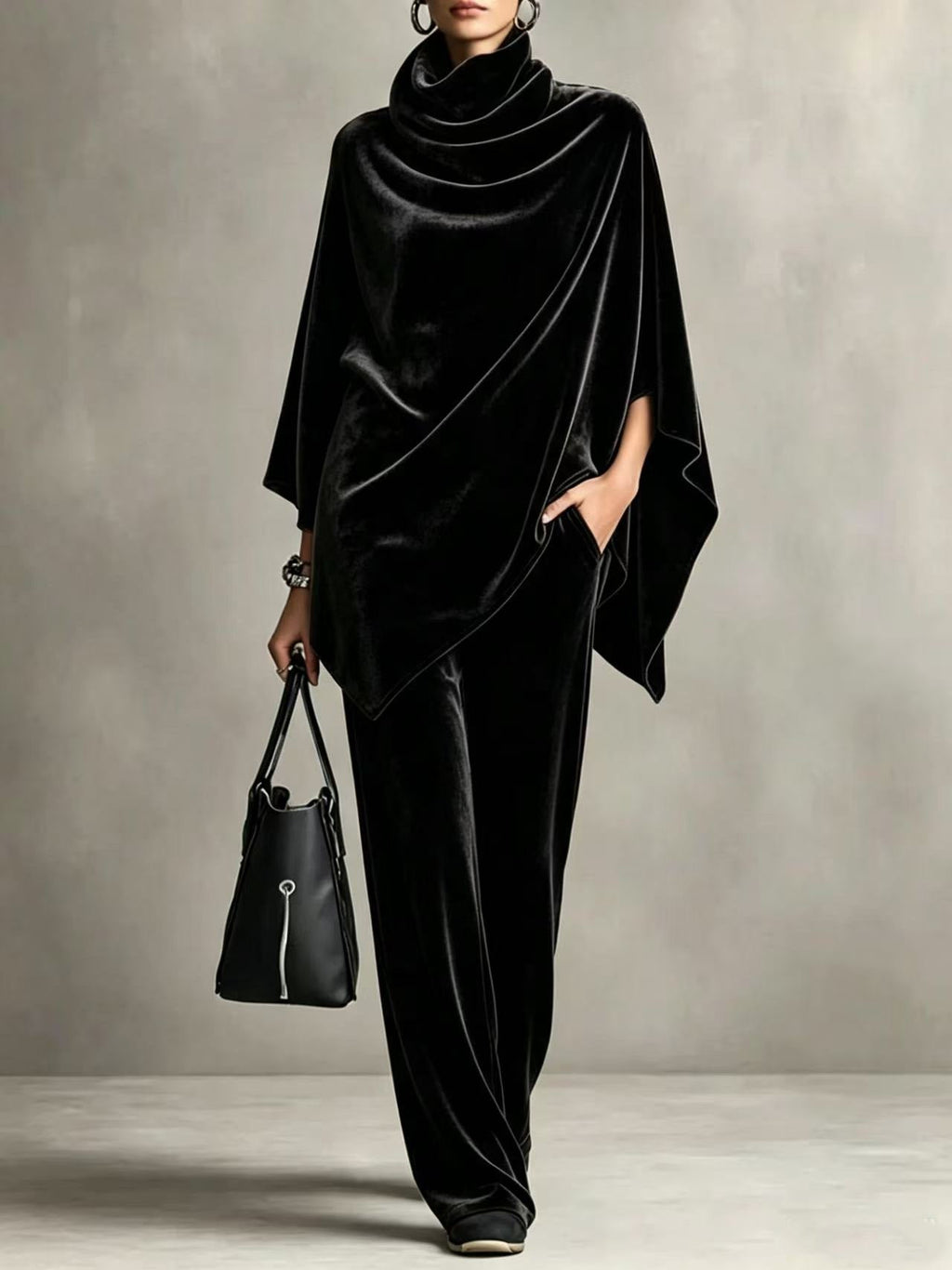 Outfit Damen braun weit geschnitten mit Rollkragen - 4 - Atelier-Zofia