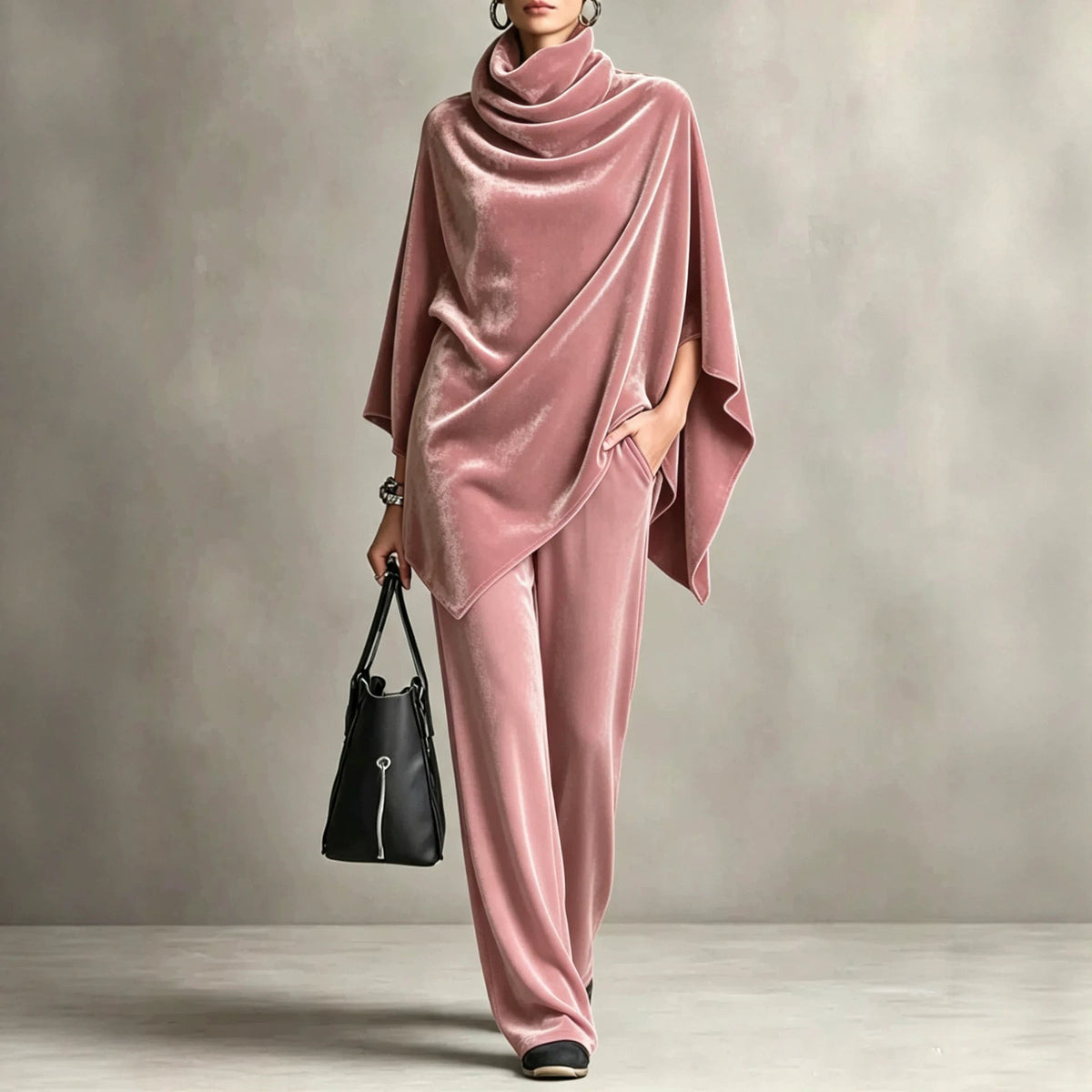 Outfit Damen braun weit geschnitten mit Rollkragen - 5 - Atelier-Zofia