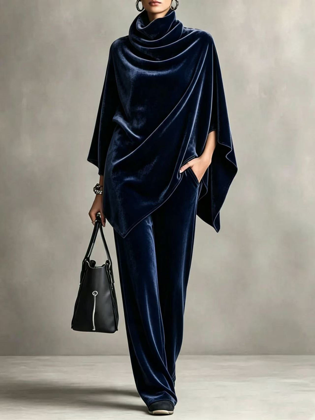 Outfit Damen braun weit geschnitten mit Rollkragen - 6 - Atelier-Zofia