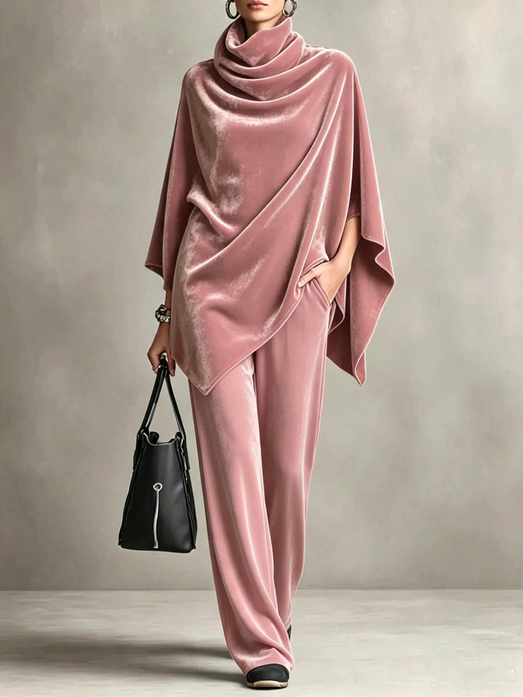 Outfit Damen braun weit geschnitten mit Rollkragen - 7 - Atelier-Zofia