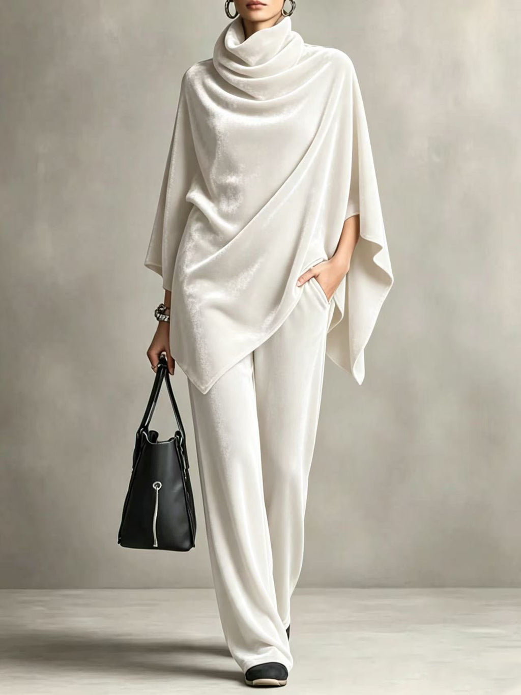 Outfit Damen braun weit geschnitten mit Rollkragen - 8 - Atelier-Zofia