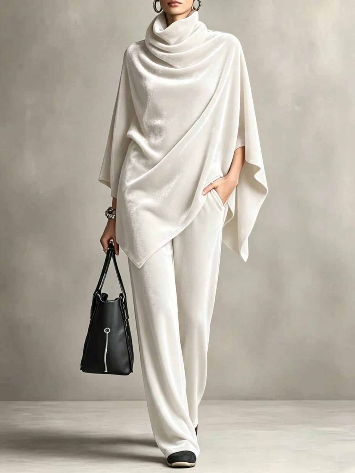Outfit Damen braun weit geschnitten mit Rollkragen - 8 - Atelier-Zofia