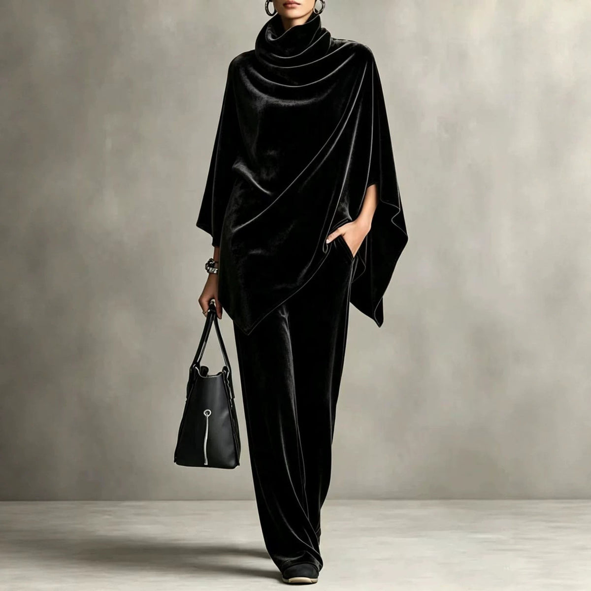 Outfit Damen braun weit geschnitten mit Rollkragen - 9 - Atelier-Zofia
