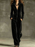 Jumpsuit Damen burgunderrot mit weitem Schnitt und Reißverschluss - 11 - Atelier-Zofia