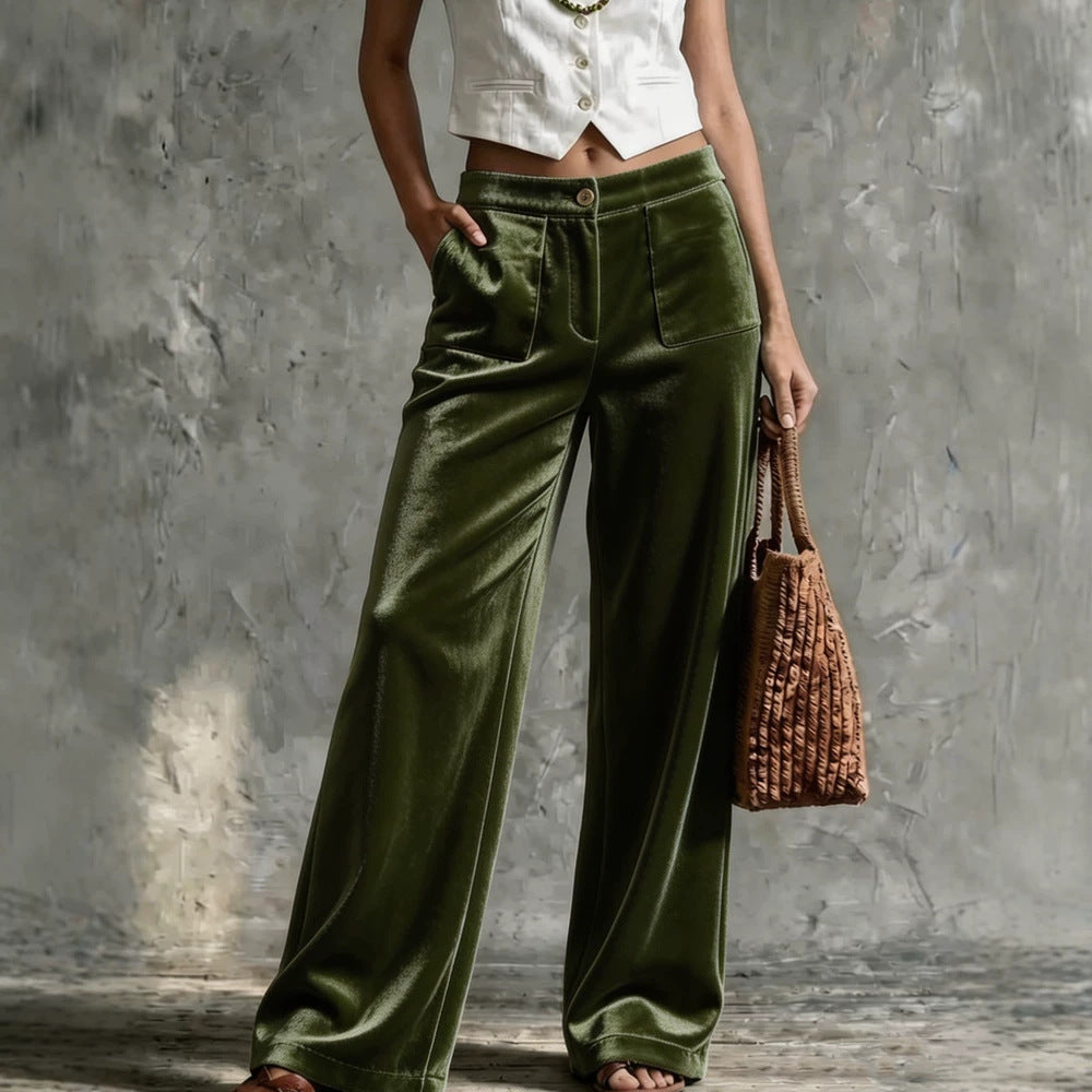 Hosen Damen schwarz weit geschnitten mit Taschen - 5 - Atelier-Zofia