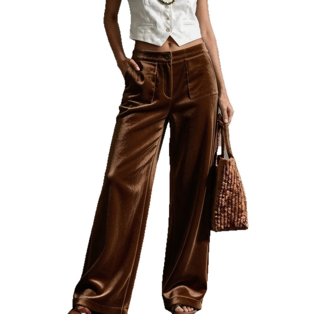 Hosen Damen schwarz weit geschnitten mit Taschen - 10 - Atelier-Zofia