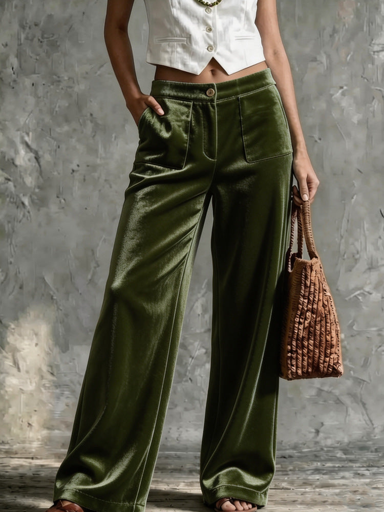 Hosen Damen schwarz weit geschnitten mit Taschen - 11 - Atelier-Zofia