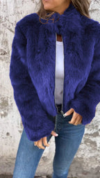 Damen Jacke schwarz figurbetont mit Stehkragen und Reißverschluss - 9 - Atelier-Zofia