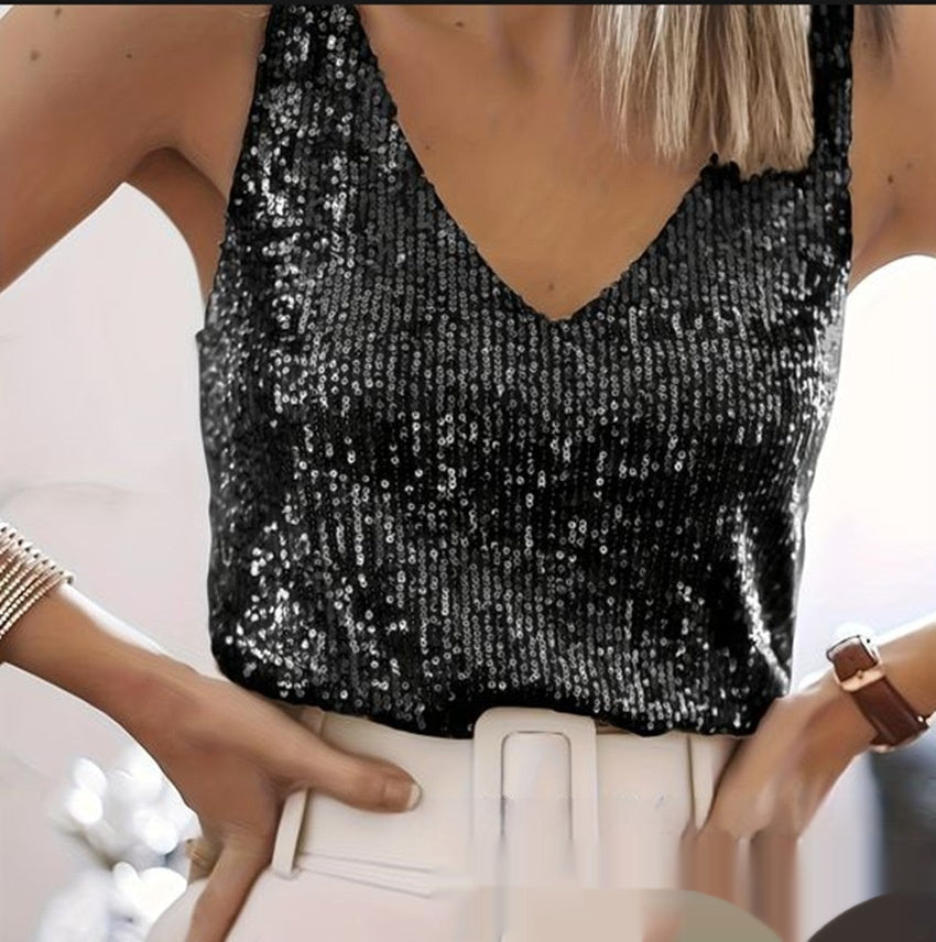 Bluse Damen schwarz figurbetont mit V-Ausschnitt - 2 - Atelier-Zofia