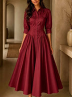Maxikleid Damen schwarz figurbetont mit V-Ausschnitt und kurzen Ärmeln - 10 - Atelier-Zofia