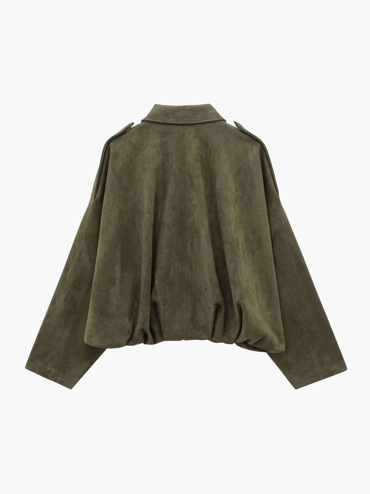 Damen Jacke olivgrün oversized mit cropped Schnitt - 2 - Atelier-Zofia