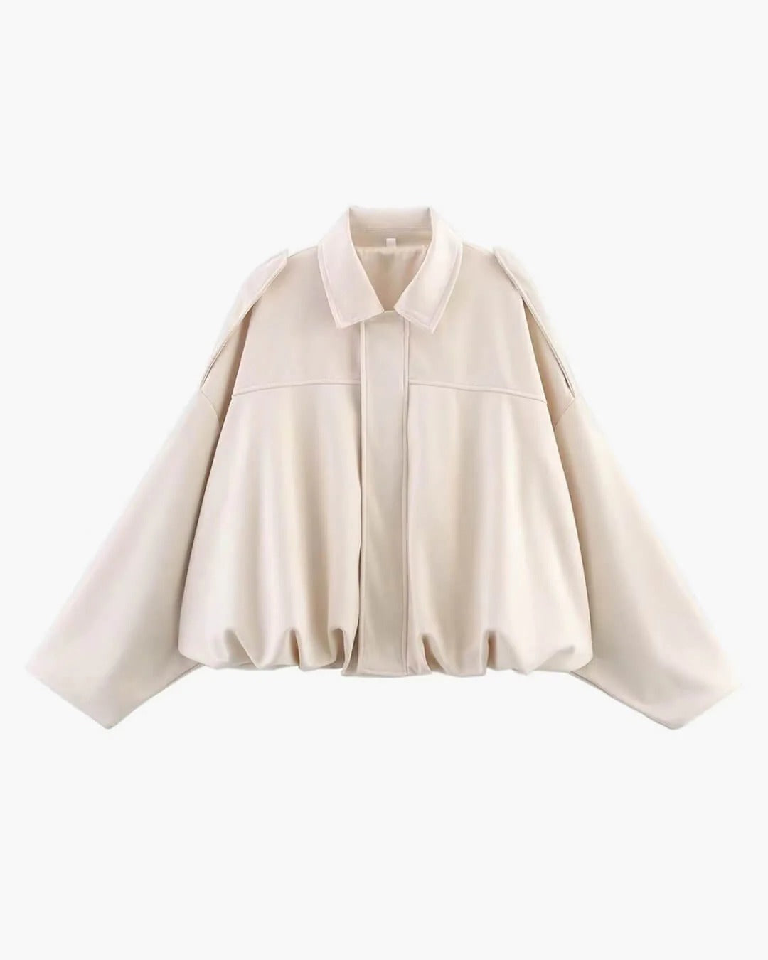 Damen Jacke olivgrün oversized mit cropped Schnitt - 8 - Atelier-Zofia