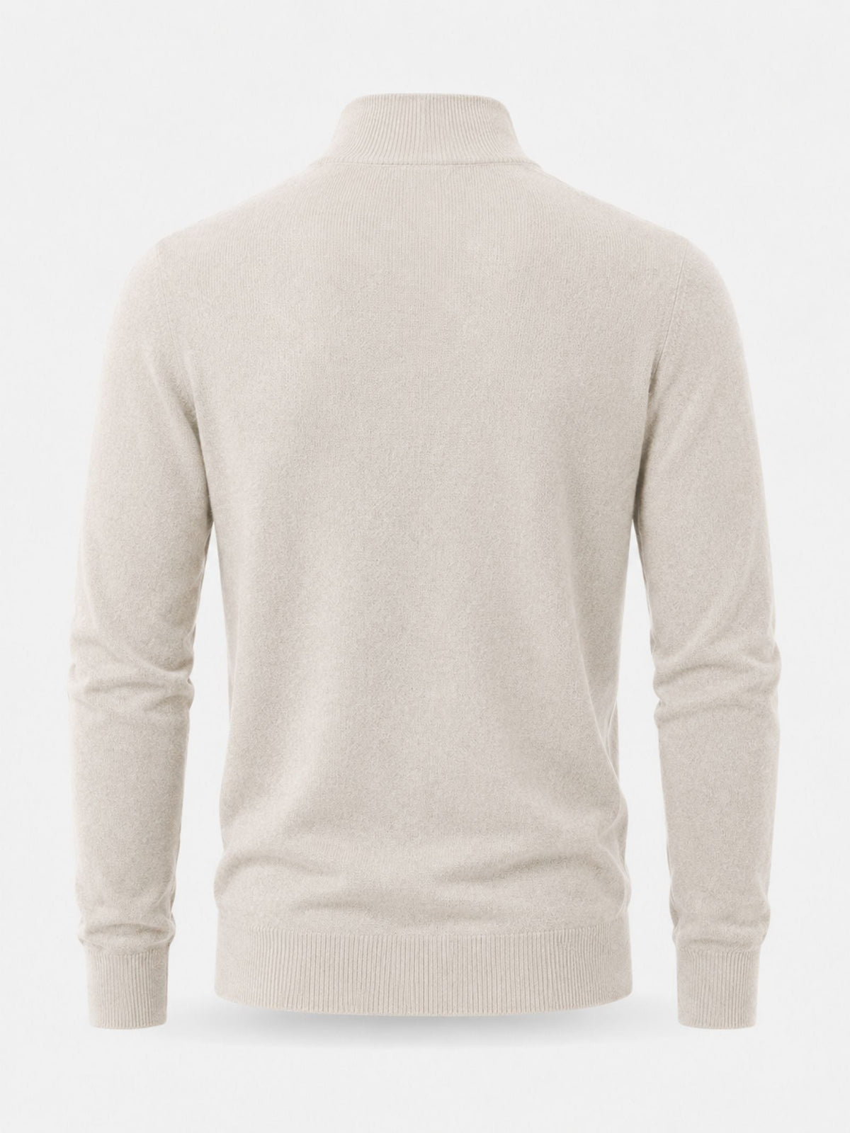 Pullover Herren beige figurbetont mit Halbzip-Kragen - 6 - Atelier-Zofia