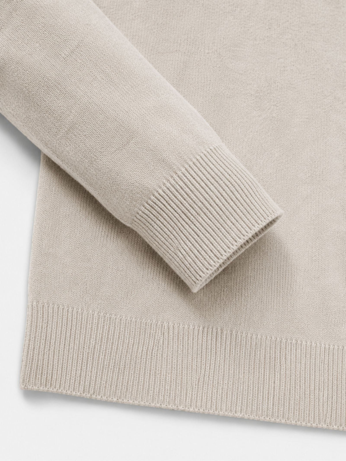 Pullover Herren beige figurbetont mit Halbzip-Kragen - 8 - Atelier-Zofia