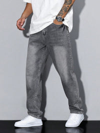 Jeans Men grau entspannter Schnitt mit praktischen Taschen - 1 - Atelier-Zofia
