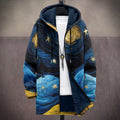Jacke Herren blau mit künstlerischem Design und Kapuze - 1 - Atelier-Zofia