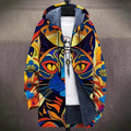 Jacke Herren bunt mit Kapuze und lockerem Schnitt - 1 - Atelier-Zofia
