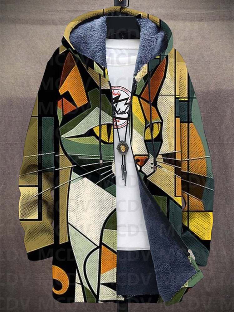 Hoodie Herren bunt mit Katzenmotiv und lässigem Schnitt - 3 - Atelier-Zofia