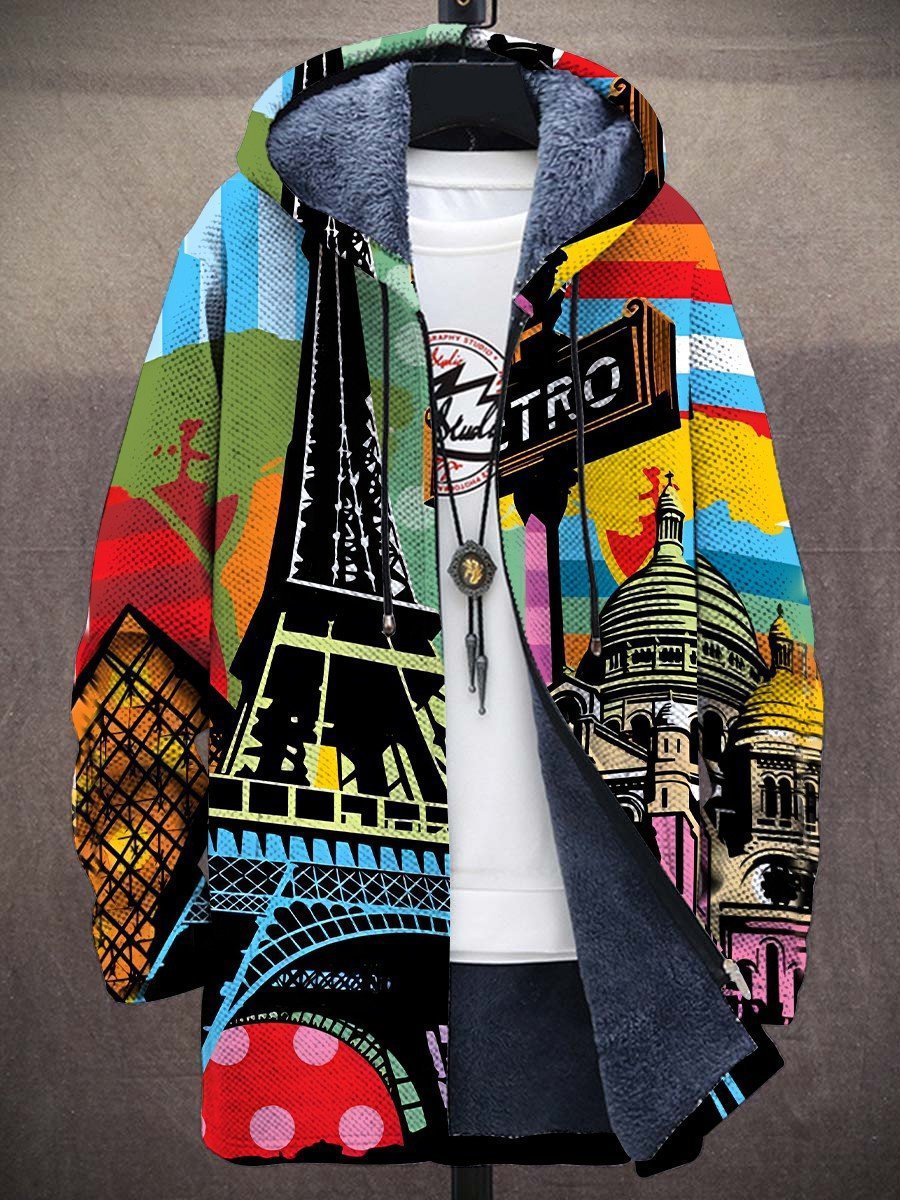 Jacke Herren bunt mit Kapuze und kreativen Motiven - 1 - Atelier-Zofia