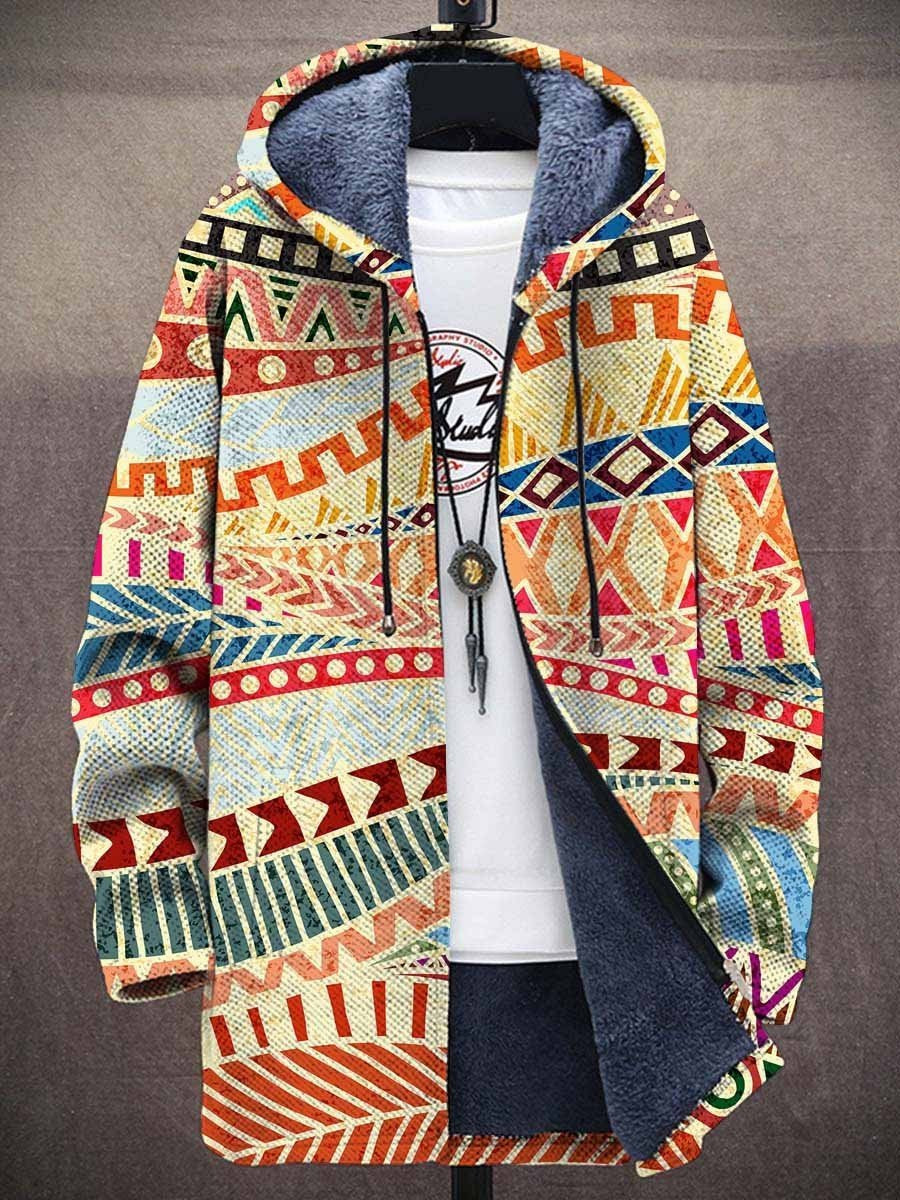 Jacke Damen bunt langärmlig mit Kapuze und Muster - 1 - Atelier-Zofia