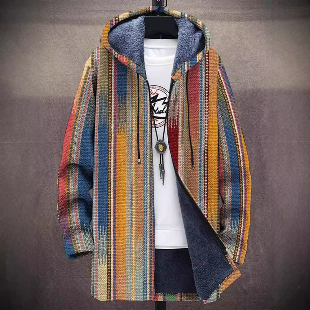 Jacket Men bunt mit Kapuze und bequemer Passform - 2 - Atelier-Zofia