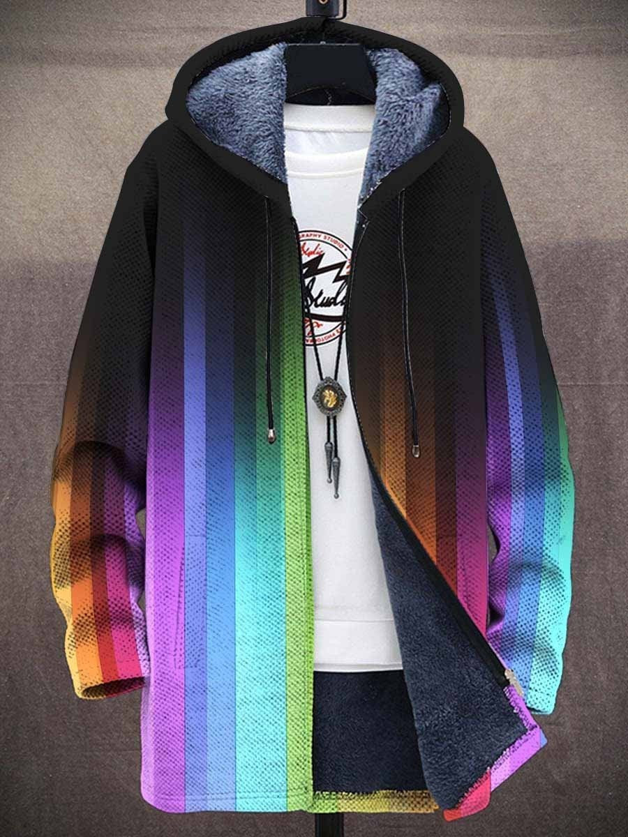 Jacket Men schwarz mit Farbverlauf und Kapuze - 1 - Atelier-Zofia
