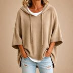 Pullover Damen blau oversized mit Kapuze - 3 - Atelier-Zofia