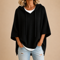 Pullover Damen blau oversized mit Kapuze - 5 - Atelier-Zofia