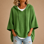 Pullover Damen blau oversized mit Kapuze - 6 - Atelier-Zofia