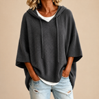 Pullover Damen blau oversized mit Kapuze - 8 - Atelier-Zofia