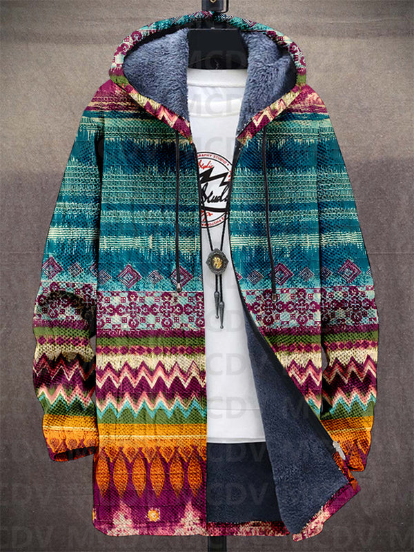 Jacket Men bunt mit Kapuze und langen Ärmeln - 1 - Atelier-Zofia