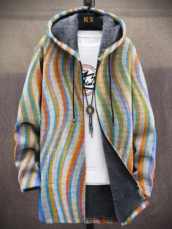 Jacket Men bunt mit Kapuze und lockerer Passform - 1 - Atelier-Zofia