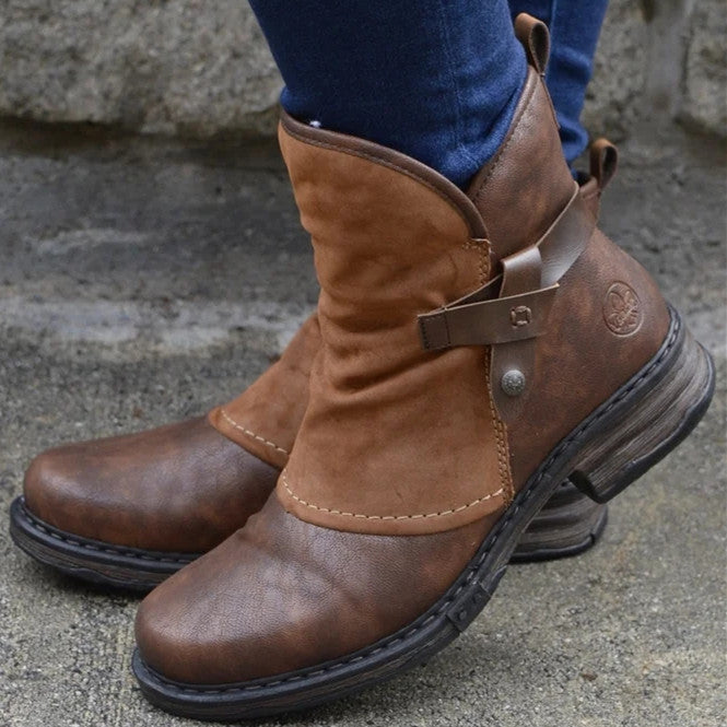 Damenstiefel im lässigen Schnitt mit verstellbarem Riemen - 2 - Atelier-Zofia