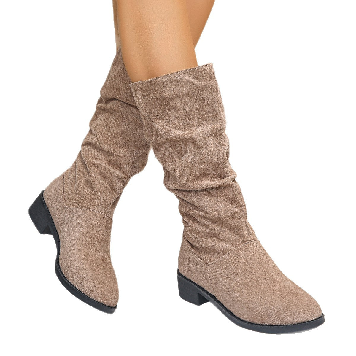 Damen Slouchy Boots mit runder Zehenform für lässige Eleganz - 3 - Atelier-Zofia